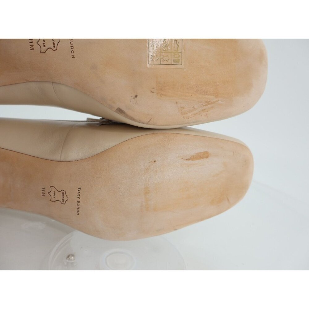 Tory Burch Everly 55mm Women 11 Loafers Cream Embossed Croc Leather Block Heel - Picture 12 of 15